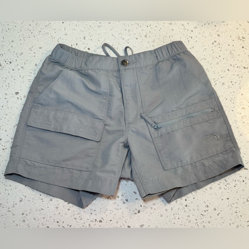 THE NORTH FACE WOMEN’S XS NYLON CARGO OUTDOORS CASUAL HIKING SHORTS KHAKI GREY